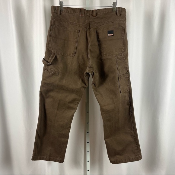 Craftsman 36 x 30 Chocolate Brown Workwear Dungaree Pants Outdoor Heavy Duty - Picture 2 of 6